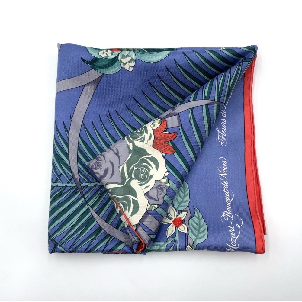 HERMES Vintage Collectors Floral “Fleurs de L’ Opera” Multicolor Silk Scarf - 90 - Picture 7 of 10